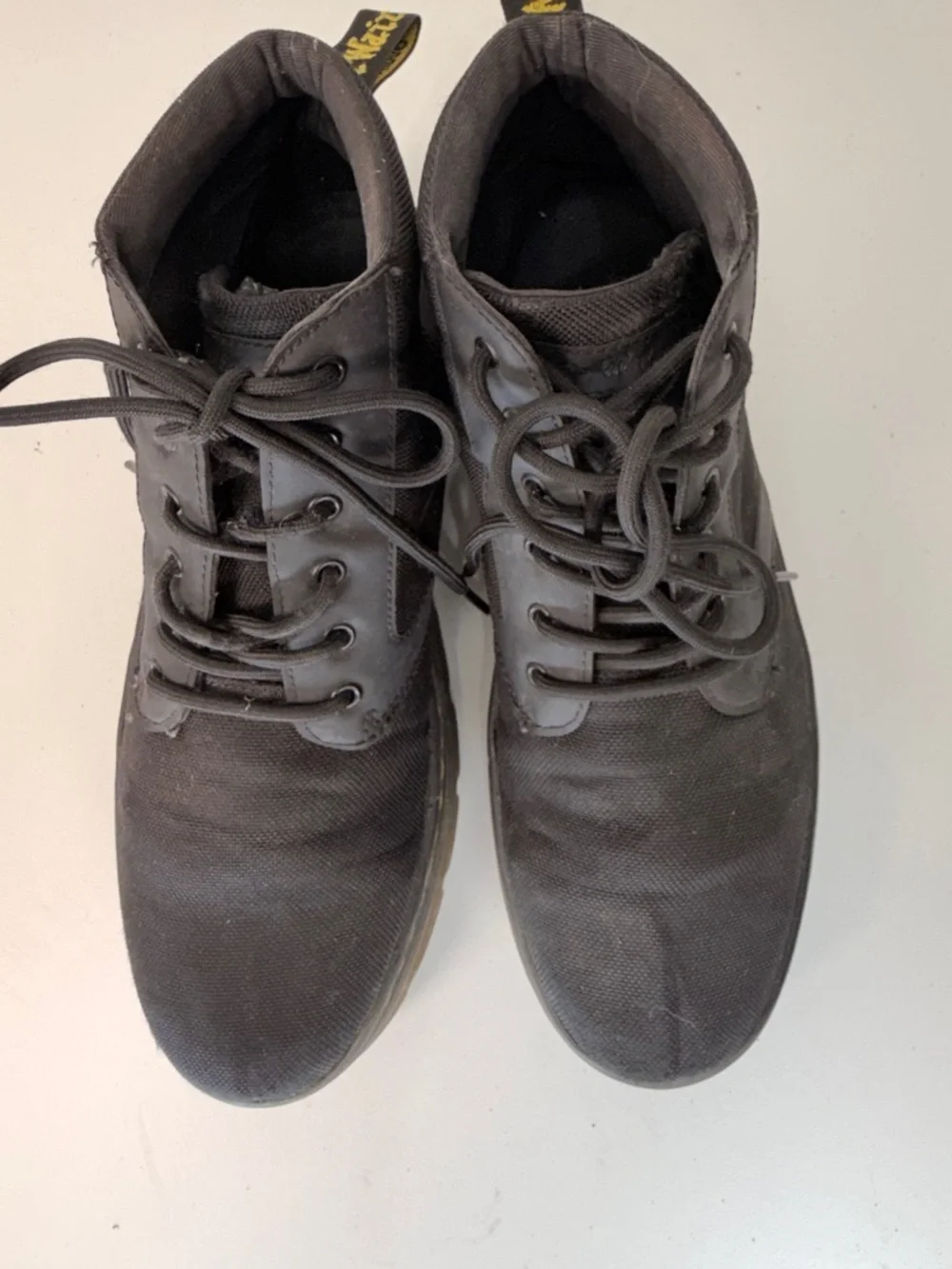 Dr Martens Bonny Boots Black Canvas Lace Up Chunky Sole Mens 11 Doc Martins